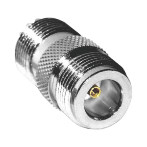 adaptador en línea de conector n hembra a uhf hembra (so 239), plata/ oro/ teflón.