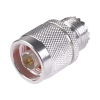 adaptador en línea, de conector n macho a uhf hembra (so 239), plata/ oro/ teflón.