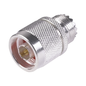 adaptador en línea, de conector n macho a uhf hembra (so 239), plata/ oro/ teflón.