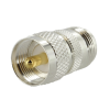 adaptador en línea de conector n hembra a uhf macho (pl 259), plata/ oro/ teflón.