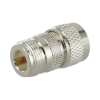 adaptador en línea de conector n hembra a uhf macho (pl 259), plata/ oro/ teflón.