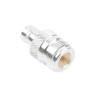 adaptador en línea, de conector n hembra a bnc hembra, plata/ oro/ teflón.