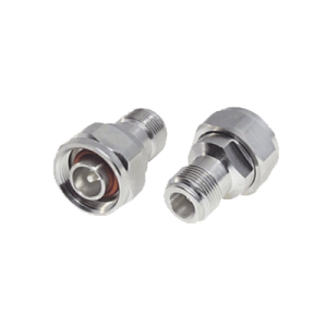 adaptador en línea, de n hembra a (mini) din 4.1 9.5 macho, pim 155 dbc, bronce blanco/ plata/ teflón.