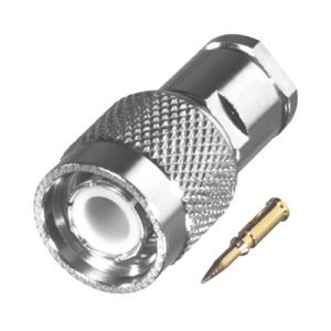 conector tnc macho especial de rosca, sin herrajes para cables rg 58/u, níquel // delrin.