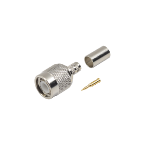 conector tnc macho de anillo plegable para cables rg 58/u, lmr 195, níquel/ oro/ delrin.