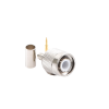 conector tnc macho de anillo plegable para cables rg 58/u, rg 142/u, lmr 195, níquel/ oro/ teflón.