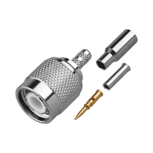 conector tnc macho de anillo plegable para cable teflÓn blanco motorola, grupo m/c3, níquel/ oro/ teflón.