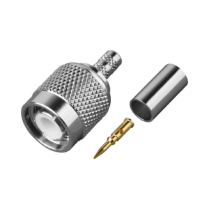 conector tnc macho de anillo plegable para cables rg 142/u, grupo c1, bronce blanco/ oro/ teflón.