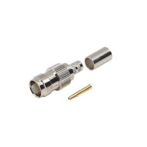 conector tnc hembra de anillo plegable para cables rg 8/x, lmr 240, grupo x, níquel/ oro/ delrin.
