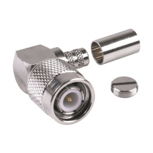 conector tnc macho en Ángulo recto para cable rg 8/x, lmr 240, níquel/ oro/ teflón.â€‹