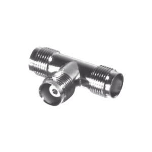 adaptador en t, de conector tnc hembra a doble tnc hembra, níquel/ oro/ teflón.