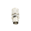adaptador en línea, de conector tnc macho a bnc hembra, níquel /oro /teflón.