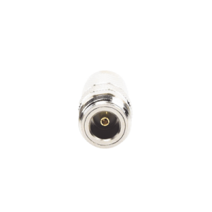 adaptador en línea de conector tnc macho a n hembra, níquel/ oro/ teflón.