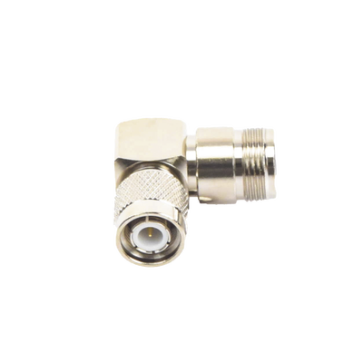adaptador en Ángulo recto de conector tnc macho a n hembra, níquel/ oro/ teflón. adaptador en Ángulo recto de conector tnc macho a n hembra, níquel/ oro/ teflón.