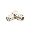 adaptador en Ángulo recto de conector tnc macho a n hembra, níquel/ oro/ teflón.