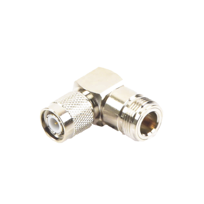 adaptador en Ángulo recto de conector tnc macho a n hembra, níquel/ oro/ teflón. adaptador en Ángulo recto de conector tnc macho a n hembra, níquel/ oro/ teflón.