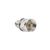 adaptador en línea de conector tnc hembra a uhf macho (pl 259), níquel/ oro/ teflón.