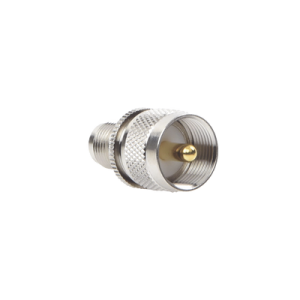 adaptador en línea de conector tnc hembra a uhf macho (pl 259), níquel/ oro/ teflón.