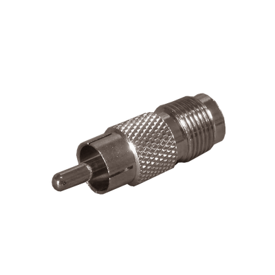 adaptador de tnc hembra a rca macho tipo fono para aplicaciones de audio y video, níquel/ oro/ teflón.​ adaptador de tnc hembra a rca macho tipo fono para aplicaciones de audio y video, níquel/ oro/ teflón.​