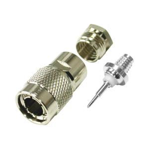 conector tnc macho de rosca para cable rg 59/u, grupo d, níquel/ plata/ teflón.