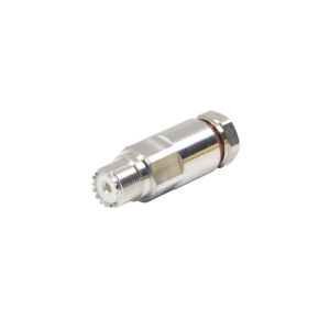 conector uhf hembra (so 239) de rosca para cable lp 450a, ldf4 50a, bronce blanco/ plata/ teflón.