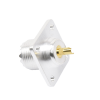 conector uhf hembra (so 239) para montaje de chasis con 4 hoyos a 18 mm, terminal soldable, plata/ oro/ teflón.