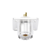 conector uhf hembra (so 239) para montaje de chasis con 4 hoyos a 18 mm, terminal soldable, plata/ oro/ teflón.