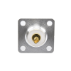 conector uhf hembra (so 239) para montaje de chasis con 4 hoyos a 18 mm, terminal soldable, plata/ oro/ teflón.
