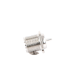 conector uhf hembra (so 239 2h) para chasis, doble perforación, conductor central soldable, níquel/ plata/ pbt.