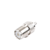 conector uhf hembra (so 239) en línea, de anillo plegable para cable rg 58/u, rg 142/u, níquel/ plata/ delrin.