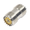 adaptador barril en línea, de conector uhf hembra (so 239) a uhf hembra (so 239), niquel/ plata/ dap.