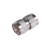 adaptador barril en línea, de conector uhf macho (pl 259) a uhf macho (pl 259), níquel/ plata/ teflón.