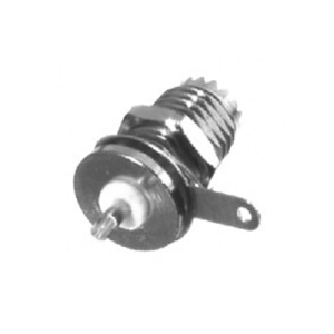 conector mini uhf hembra para chasis de montaje trasero en tipo d plano, níquel/ plata/ teflón