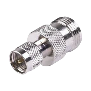 adaptador en línea, de conector mini uhf macho a n hembra, níquel/ oro/ teflón.