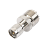 adaptador en línea de conector mini uhf macho a uhf hembra (so 239), níquel/ oro/ teflón.
