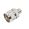 adaptador en línea de conector mini uhf hembra a uhf macho (pl 259), níquel/ oro/ teflón.