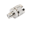 adaptador en línea de conector mini uhf hembra a uhf macho (pl 259), níquel/ oro/ teflón.