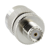 adaptador en línea de conector mini uhf hembra a uhf macho (pl 259), níquel/ oro/ teflón.