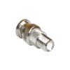 adaptador en línea de conector mini uhf hembra a bnc macho, níquel/ oro/ teflón.