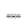 adaptador barril en línea, de conector mini uhf hembra a mini uhf hembra, níquel/ oro/ teflón.