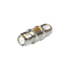 adaptador barril en línea, de conector mini uhf hembra a mini uhf hembra, níquel/ oro/ teflón.