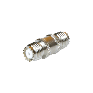 adaptador barril en línea, de conector mini uhf hembra a mini uhf hembra, níquel/ oro/ teflón.