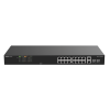 switch poe+ no administrable, hasta 120 watts, ideal para cctv, 16 puertos poe +10/100, 2 uplinks gigabit y 2 sfp combo