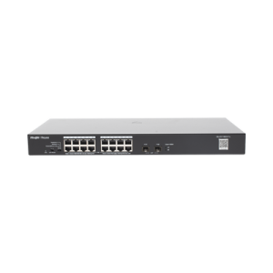 switch poe+ no administrable, hasta 247 watts, con 18 puertos gigabit poe+ y 2 uplinks sfp 1g, visible en la topología