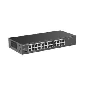 switch no administrable, con 24 puertos gigabit, visible en la topología