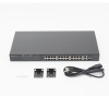 switch poe+ no administrable, hasta 180 watts ideal para cctv, 24 puertos 10/100 poe+, 2 uplinks gigabit (1 sfp combo)