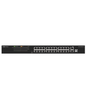 switch poe+ no administrable, hasta 180 watts ideal para cctv, 24 puertos 10/100 poe+, 2 uplinks gigabit (1 sfp combo)