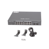 switch l2 administrable poe con 16 puertos gigabit poe 802.3 af/at + 2 sfp para fibra 1gb, gestión gratuita desde la nube, 240 watts