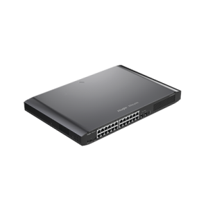 switch smart poe con 24 puertos gigabit poe 802.3af/at + 2 sfp para fibra 1gb, gestión gratuita desde la nube, 370w