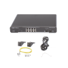 switch administrable poe capa 2, con 8 puertos gigabit poe 802.3af/at + 2 sfp para fibra 1gb, gestión gratuita desde la nube, 125w